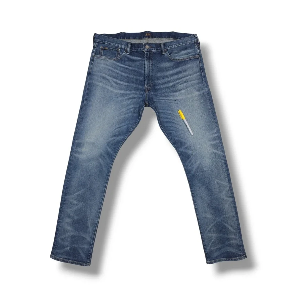 Polo Ralph Lauren Sullivan Slim Stretch Blue Denim Jeans Men's 38X34 Measures 40